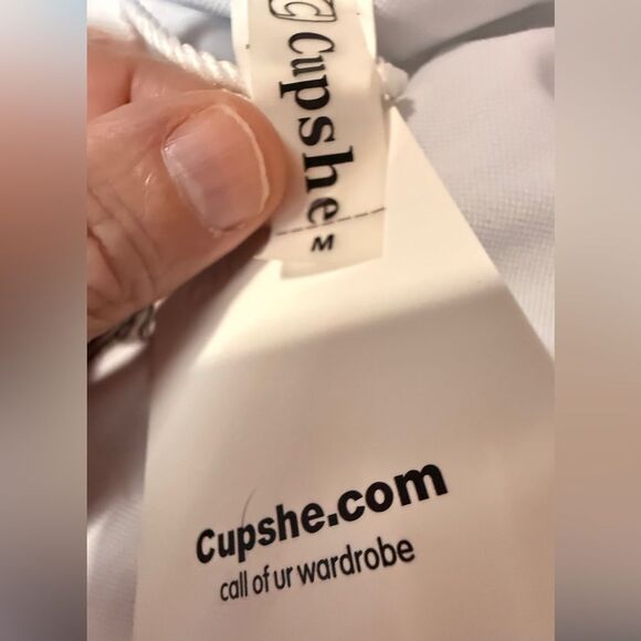 Cupshe White & Teal Green Leaf Bikini - Picture 8 of 8